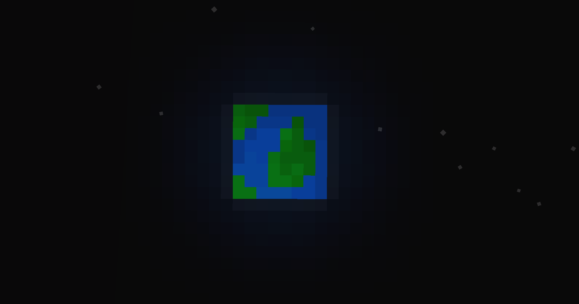 Earth seen from the Moon in Minecraft.